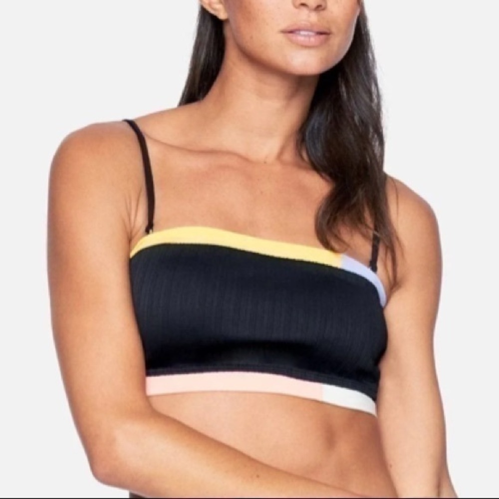 NEW HURLEY Black Colorblock Tube Bikini Top
